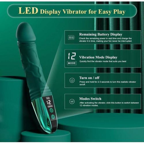 product_image_name-Generic-POWERFUL VIBRATOR SEX TOY 12 MODES VIBRATING WATERPROOF DILDO - Realistic Vibrating Dildo Plug Butt Anal G-spot Vibrator Massager -2