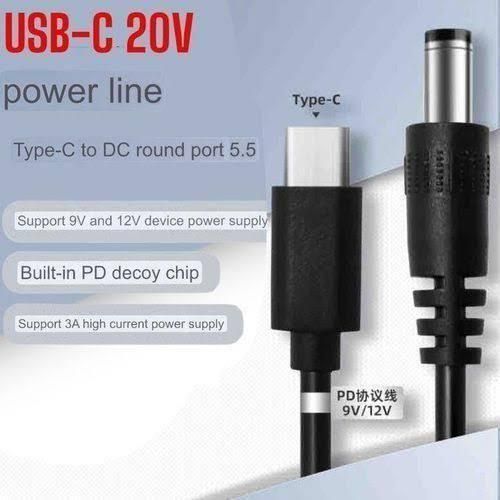 Generic Dc cable power cord DC fast cable usb type c combiner for 5v -12v -20v connector