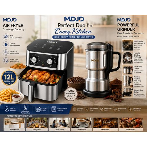 Generic Smart Cooking & Grinding Combo  Air Fryer and Multipurpose Grinder