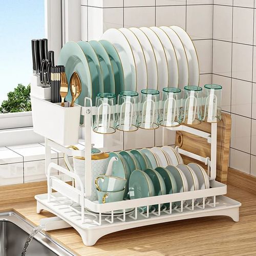 product_image_name-Generic-Luxury 2 Layer Dish Rack-  2 Tier Aluminum Plate Holder-1