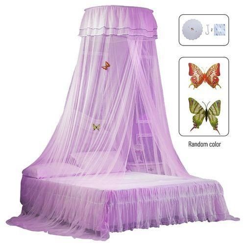 Generic Double Bed Butterfly Lace Dome Mosquito Net - Purple - image 3