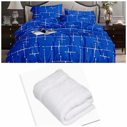 product_image_name-Generic-4½by6 High Quality Cotton Bedsheets + 2pillowcases+ Large White Bath Towel -1