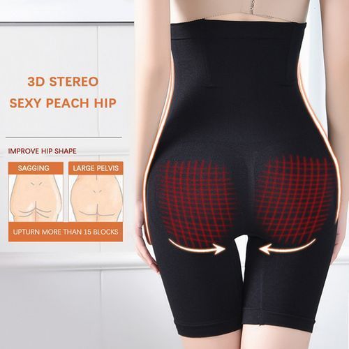 Fashion (Black-Quantum)Flarixa Plus Size Safety Shorts Shaping Shaper Underwear  Seamless Women's Panties High Waist Flat Belly Boxers Spandex Shorts DOU