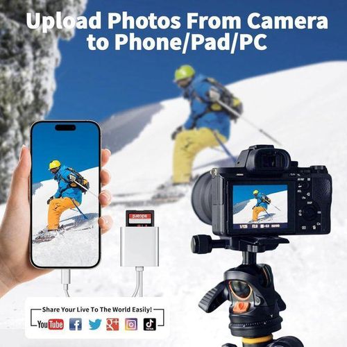 Generic 4 in 1 SD Card Reader for iPhone, iPad, USB C and Lightning Dual Port SD Card Adapter, Memory Card Reader for Camera Adapter, - image 7