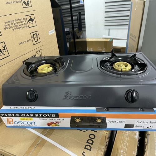 Boscon Double Burner Tabletop Gas Stove with Auto Ignition - Black - image 2