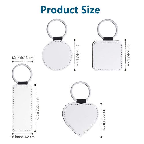 915 Generation 20 Pieces Sublimation Blank Keychains PU Leather Keychain