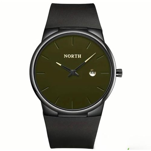 product_image_name-Fashion-High Quality Trendy TPU Men Wristwatch-Black Strap Green Face-1