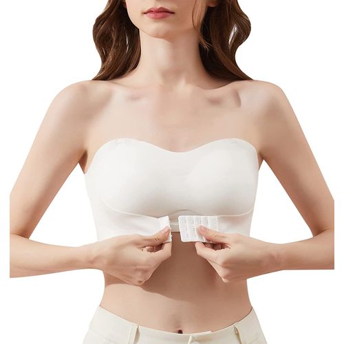 Wireless Strapless Push Up Bra With Front Buckle Lift For Women
