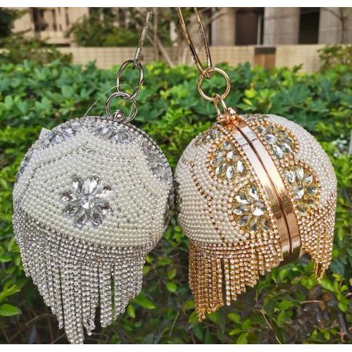 Cheap Circular Ring Portable Evening Bags Metal Velour Round Ball Handbag  Elegant Luxury Lipstick Clutch Purse Diamond Wedding Wallets | Joom