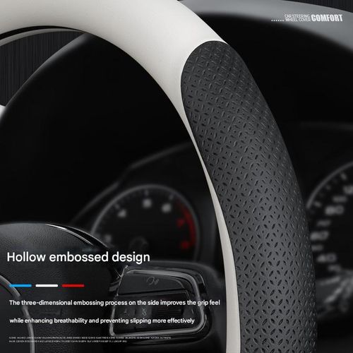 product_image_name-Generic-Mercedes Benz Carbon Fiber Genuine Leather Steering Wheel Cover Anti-Slip Tight Grip For Mercedes Benz Vehicles  Steering Wheel Cover-3