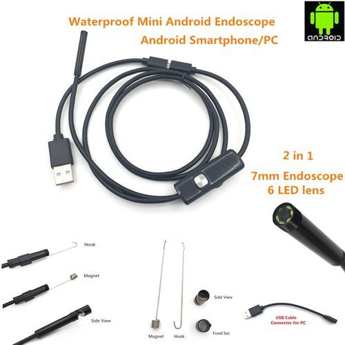 Endoscopio Micro Usb Para Android Teléfono Y Pc Cámara 7mm 6led Ip67 A  Prueba De Agua Cámara De Endoscopio Android con Ofertas en Carrefour