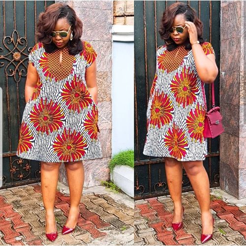Fashion V-Neck Ankara Stylish African Print Short Dress-YELLOW | Jumia ...