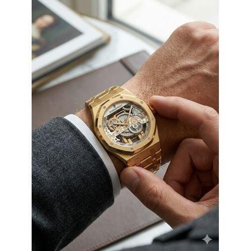 Fashion Skeleton Gold Wristwatch - image 2