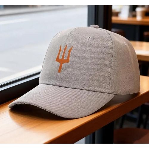 product_image_name-Fashion-Adjustable Golden Design  Face Cap: Ash -1