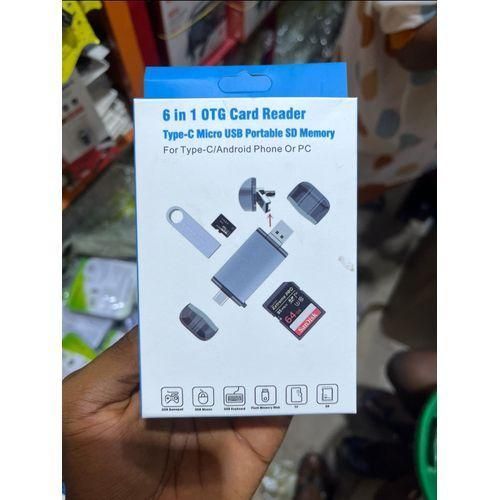 product_image_name-Generic-6 in 1 OTG Card Reader Type-C Micro USB Portable SD Memory For Type-C, Android Phone Or PC - Flash Drive High-Speed 5Gbps Data Transfer, Type-C & Micro USB Interfaces - SD, TF, Micro SD Compatible, Portable Multi-Function Adapter.-7