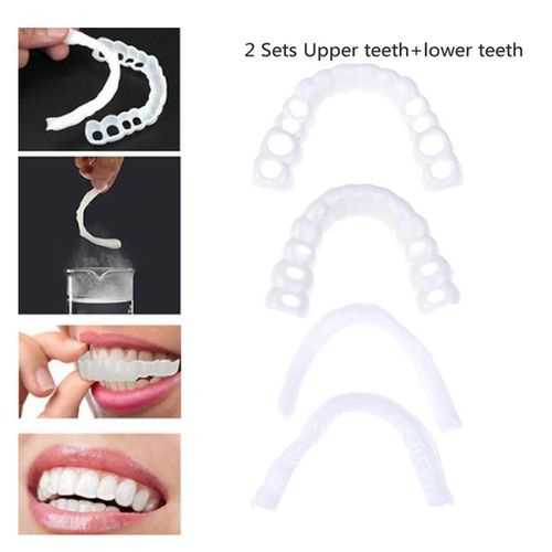 Generic 2 Pairs Upper & Lower Denture Teeth Veneers Temporary Teeth Confidence - image 2