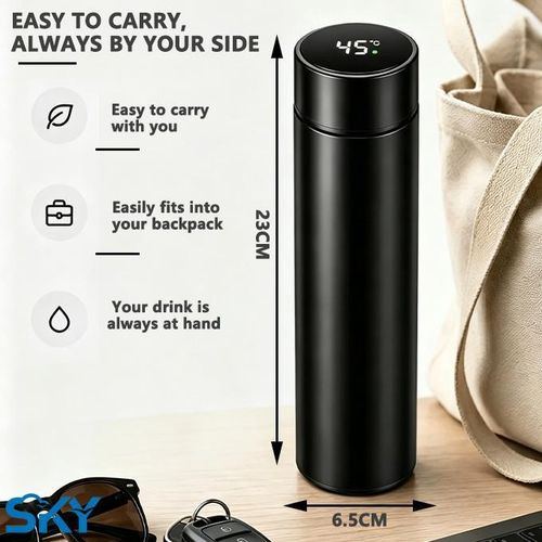 Generic Smart Temp Display Flask 304 Steel 24h Hot/Cold Tea Strainer Business Portable - image 8
