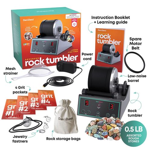 Rock Tumbler Kit,Turns Rough Rocks Into Beautiful Gems,with Button