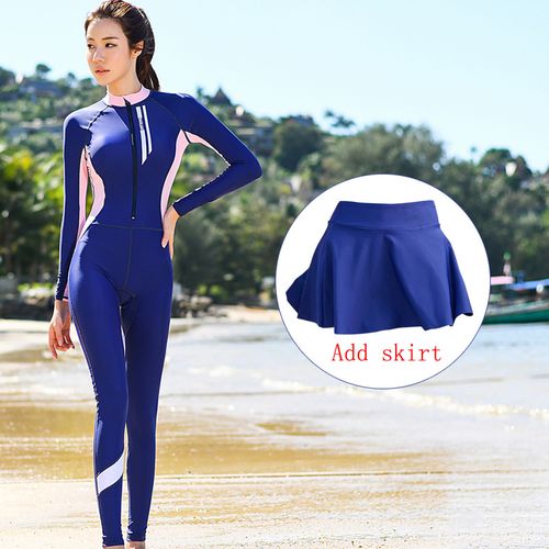 Fashion Long Sleeve Rash Guard Women With Pad One Piece Wetsuit ...