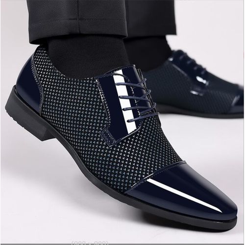 Men's Formal Shoes Slip on Flats Business Dress Shoes Patent Leather  Footwear