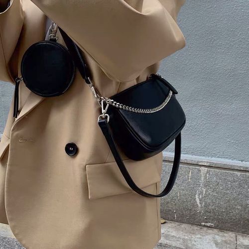 Women PU Leather Shoulder Bag Fashion Long Chain Handbags Girls