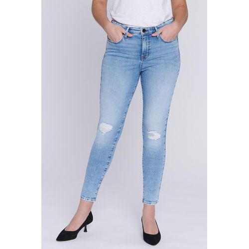 Seven7 Tummyless High-Waisted Distressed Skinny Jeans- Affection Wash