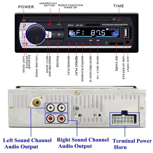 Generic JSD-520 Car Stereo Radio MP3 Audio Player - Black - image 2