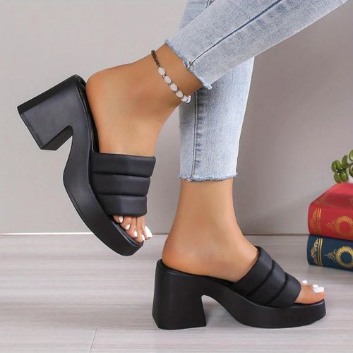 Fashion Elegant Vintage Slippers Heel - Black | Jumia Nigeria
