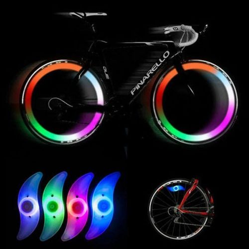 Generic 4pcs bicycle and motorcycle tire lights, spoke lights, willow leaf lights - image 3