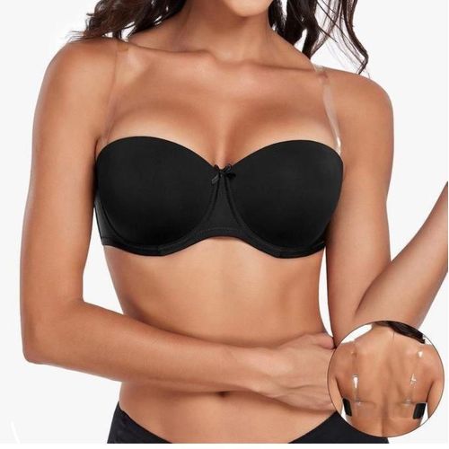 Binnys All Back Strapless Bra with Transparent Straps - Push Up Thin Cup - image 2
