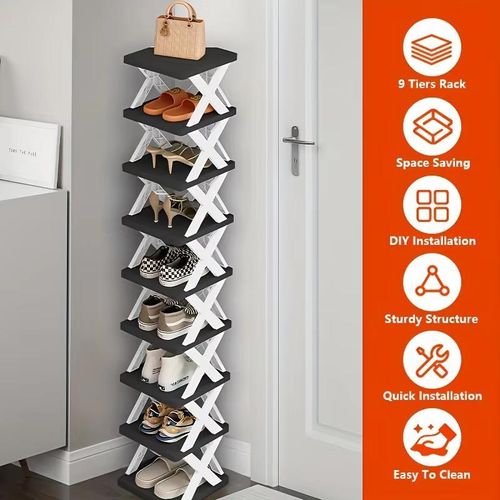 GALUIN 9 Layer Assembly Shoe Rack,shoe Cabinet,clothes Organizer