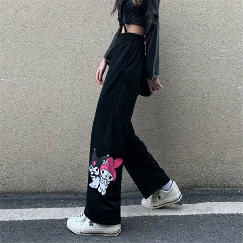 Fashion Black Cool Amine Pants Women Summer Cargo Trousers Streetwear Cute  Hot Pants