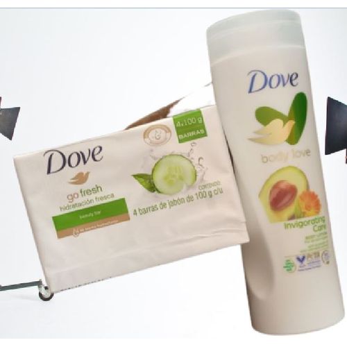 Dove Go Fresh Cucumber Bar Soap(4 Bars) & Invigorating Lotion Jumia