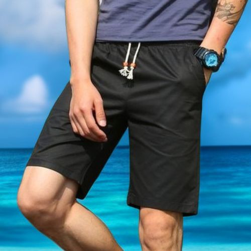 Shorts Regular Fit Drawstring Waist Summer Beach Yoga Short Pants For Men