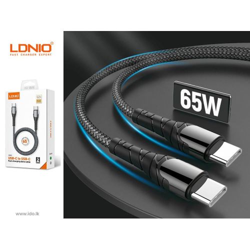 product_image_name-Ldnio-LC102 65W Type-C To Type-C 2 Meters Fast Charging Data Cable-3