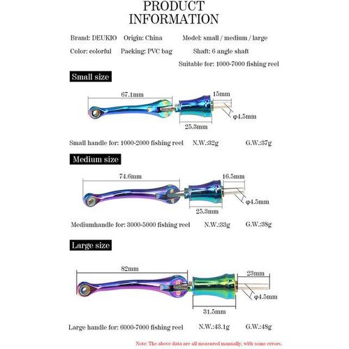 Generic Colorful Power Handle For Shimano Rotary Knob Foldable