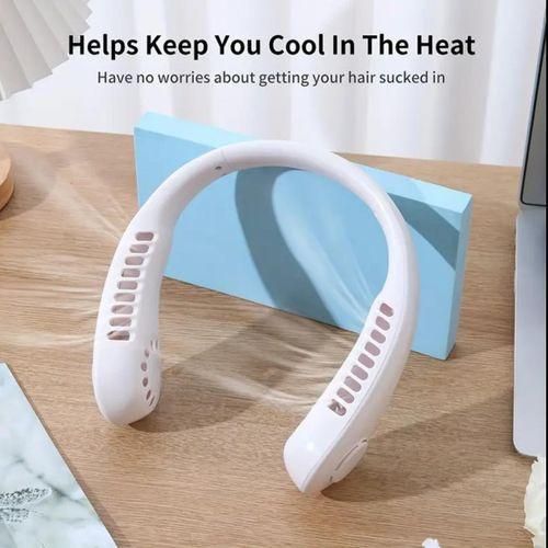 product_image_name-Generic-Portable Neck Fan - Power Ventilator Blaldeless Neckband Fan, Air Cooler, Rechargeable, 360 Flexible Cooling, Quiet Operation & Strong Wind.-4