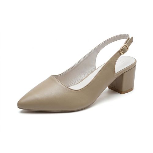 Fashion Beige Pointed Slingback Heels