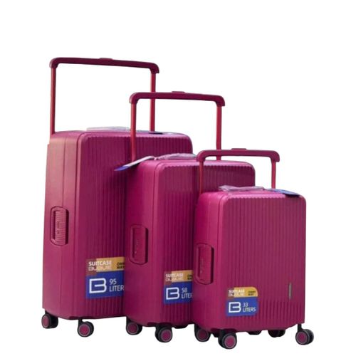 product_image_name-Fashion-PINK  luxury wide pull rod luggage - 3set-1