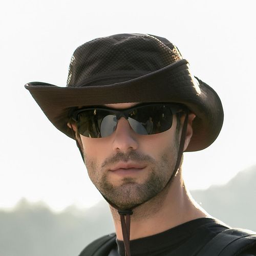 Fashion K31 Men's Hat Panama Bucket Hat Outdoor Sun Protection Hats For Men  Fashion Summer Hat Sun Visor-Navy-adjustable