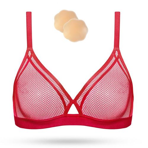 Generic Women's Sexy Lace Bra Sheer Mesh See Through Bralette