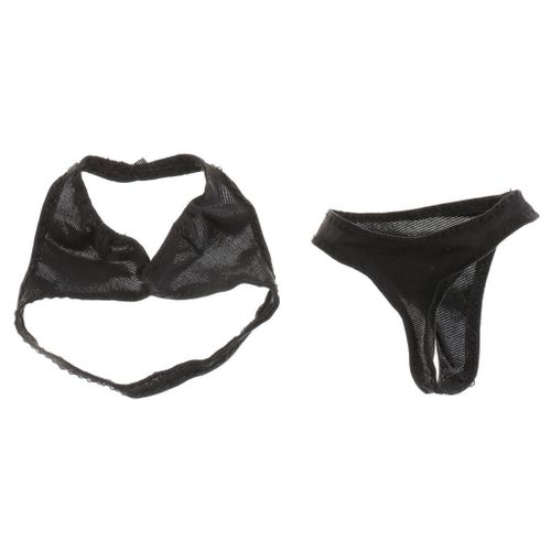 Generic 1/6 Scale Female Bikini Underwear Swimsuit For Action Figure Black