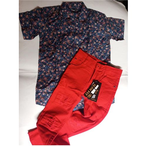 product_image_name-Fashion-Multicolor Lovely  Baby Boy Shirt and Chino's  Trouser -2