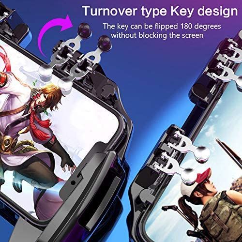 Mobile Phone Controller, EEEkit 4 Trigger Mobile Game Controller with  Cooling Fan for PUBG/Call of Duty, L1R1 L2R2 Gaming Grip Gamepad Six-Finger Mobile  Controller Trigger for 4-6.3 iOS/Android Phone 