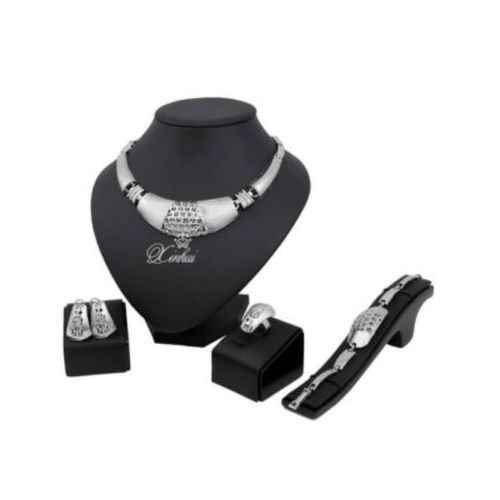 product_image_name-Fashion-Magnificent Female Necklace Bracelet And Jewelry Set- Silver-1