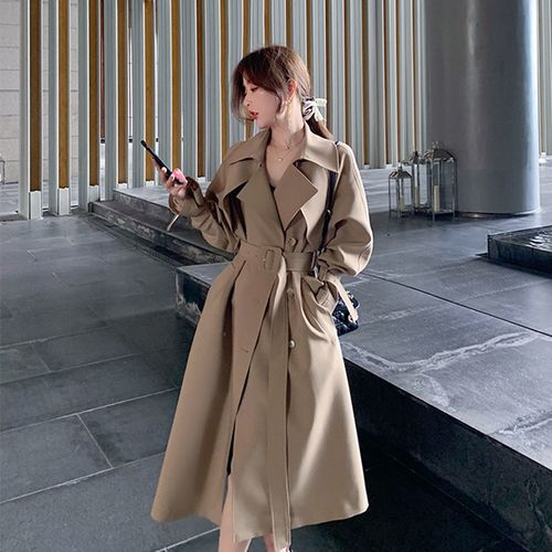 Fashion Cheap Wholesale 2021 New Korean Fashion Casual Long Trench Coat For  Women Coats Ladies Work Wear Nice Female OL Jacket BAt162