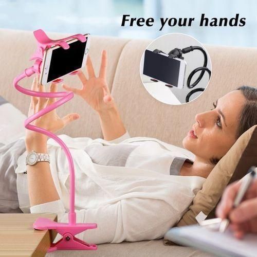 product_image_name-Generic-Double Base Desktop Mobile Phone Lazy Holder -black-13cm-2