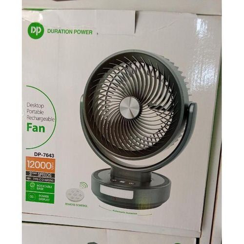 product_image_name-Dp- Rechargeable Rotable Desk-Top Fan +12000mah Battery-1