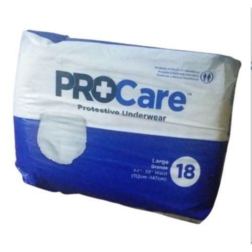 ProCare Breathable Adult Briefs Unisex 18 Pack 45”-58” Waist Size Large