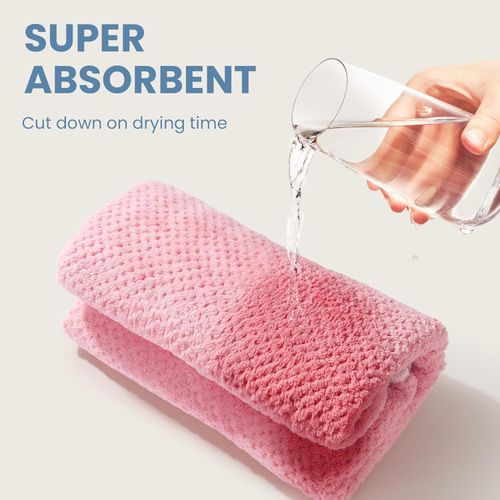 product_image_name-Flushrenic-Microfiber Hair Towel Wrap for Women 2 Pack, Soft Hair Drying Towel Anti Frizz with Elastic Strap, Ultra Absorbent Drying Hair Turbans for Curly, Wet Hair, Long, Thick Hair-6